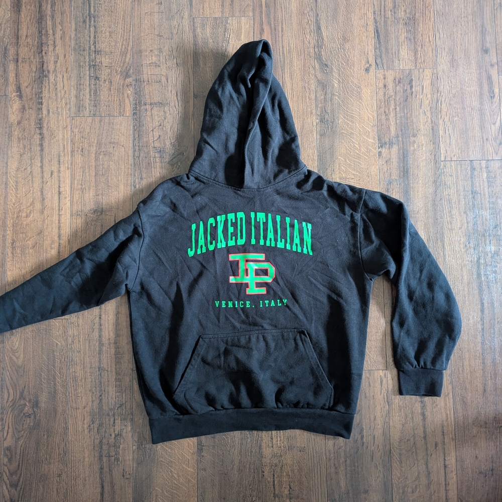Inaka Power Black Hoodie with Green Accents